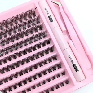 Lash Cluster Kit Segment Lash Extensions Double Eyelash Glue Bond and Seal Diy Cluster Lashes Kit