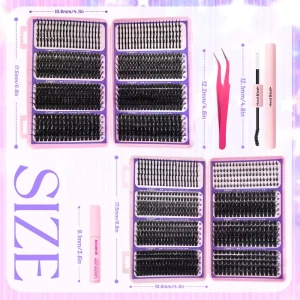 Lash Cluster Kit With Spikes and Bottom Lash Book Fluffy Wispy Faux Mink DIY Eyelash Extensions OEM Private Label