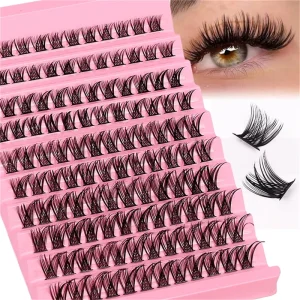 Lash Clusters 120pcs Cluster Lashes 8 16mm Individual Lashes Natural Look D Curl Fluffy Cluster Lashes DIY Eyelash Exten