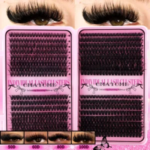 Lash Clusters 640pcs Natural Lash Extension Individual Cluster Eyelash Russian Lash Clusters for DIY at Home