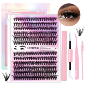 Lash Clusters Fluffy Mixed Tray 3D Effect Thick Eyelash Clusters Individual Lashes Eyelash Extension Clusters Wispy Soft DIY