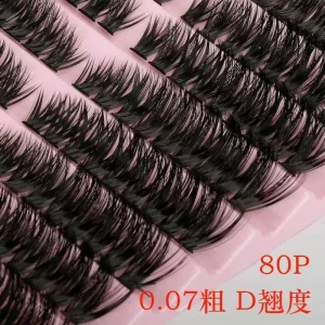 Lash Clusters Kit Cat Lashes with Lash Bond Seal Cluster Eyelash Extensions Mixed Tray Eyelash Clusters Kit 30p 40p 50p 60p