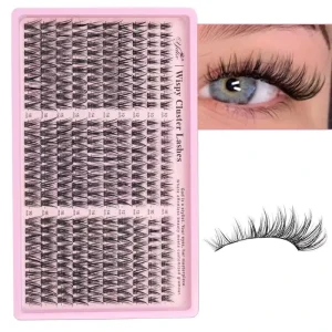Lash Clusters Kit Comfortable Semi Handmade PBT 0.07MM Natural 300 Pcs Cluster Eyelash Extensions Wispy Fairy Fluffy Anime