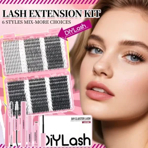 Lash Clusters Kit with Lash Bond and Seal 2 in 1 Lash Glue and Tweezers Private Label DIY Eyelash Extensions Set