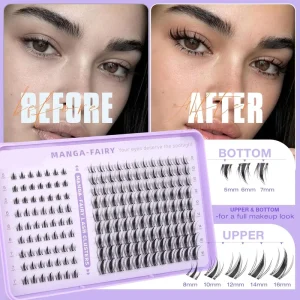 Lash Clusters Manga Eyelash Clusters No Glue Needed Diy Cluster Lashes 5mm 16mm Cluster Eyelashes Individual for Daily Makeup