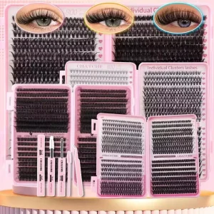 Lash Clusters Vendor 8D Fluffy DIY Cluster Eyelashes 8-20mm Russian D Curl Thick and Reusable Dramatic Lashes