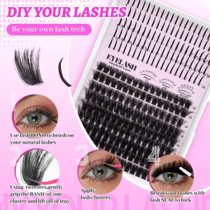 Lash Clusters With Spikes Large Capacity Wispy Feathery Faux Mink DIY Individual Eyelash Extensions OEM Private Label