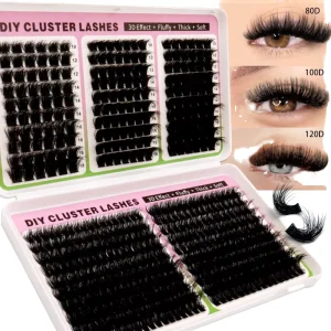 Lash Clusters for PBT Handmade CC for 0.07mm Custom Logo 8-16MM Thin Band Cluster Lashes
