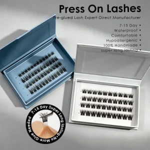 Lash Clusters for UK Italy 100% Handmade Curved Eyelash Waterproof CE CPSR ISO Custom Magnet Box Press on Cluster Lash