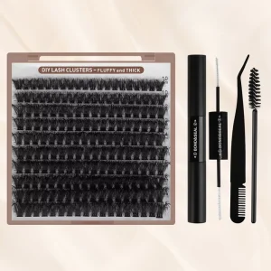 Lash Extension Kit Thick Eyelash Extension Kit 10 18mm Fluff Volume Lash Clusters 60P 80P 100P Individual Eyelashes