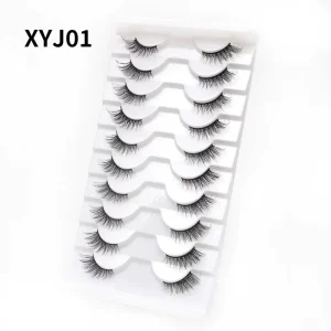 Lash Factory Half Natural Lashes Handmade Fox Eye Cat Eye Cils Fluffy Wispy D Curl Volume Eyelashes for Makeup