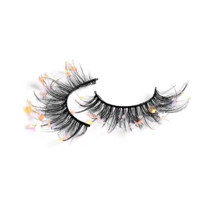 Lash Faux Mink Eyelash Waterproof Colour Changing Sequins Cruelty Free 15-22mm Handmade Private Label Halloween