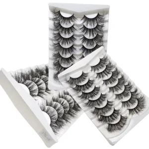 Lash Strips 8d Dramatic False Eyelashes for Wispy Curly Full Strip Handmade 7 Pairs Mink 25-30mm Private Label