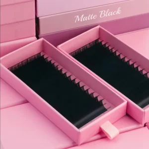 Lash Trays Private Label Velvet Cashmere Lash Russian Volume Individual Eyelash Extension Matte Black Own Logo 0.03 0.05 L LC LJ