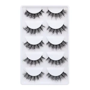 Lashes 5 Pairs 3D 5D 6D 8D Faux Mink Lashes Natural Full Strip Lashes Band Soft Eyelash Extension