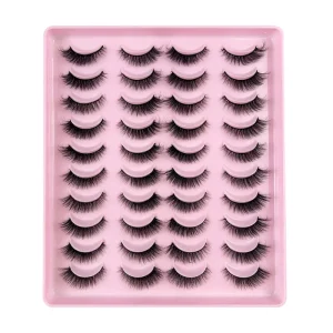Lashes 7 20 Pairs Russian Strip Eyelashes 3D Faux Mink Lashes Fluffy Soft Wispy Reusable Eyelashes Makeup