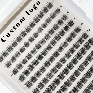 Lashes Cluster Wispy Spiky Hybrid C CC D Curl 0.07mm Matte Black Faux Mink Cluster Eyelash Extension