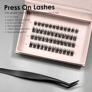 Lashes DIY Glue Cluster Lashes Yourself Eye Lashes Cluster No Glue Needed Press on Cluster Lash Custom Curvature Handmade CE