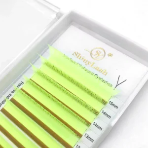 Lashes Fluorescent Colorful Lash Tech Supplies Vegan Korean Pbt Fiber Volume Eyelash Extension Private Label OEM