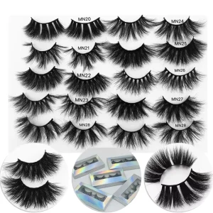 Lashes Full Strip Lashes Fluffy 25mm Mink Eyelash 100% 3d Mink Eyelashes Vendor 3d Mink Lashes