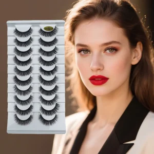 Lashes Handmade C Curl Fluffy Mink False Eyelash Natural Style Synthetic Hair Full Strip Eyelashes