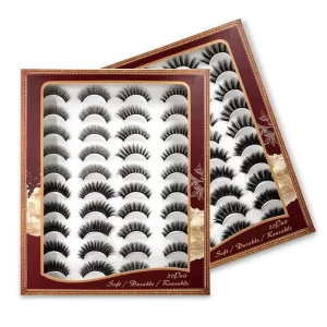 Lashes Supplies 20 Pairs Natural Long Eyelashes Minks 3D False Eyelashes Long Makeup Eyelashes for Beauty