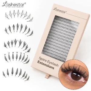 Lashestar 3D Anime Matte Black Cashmere Eyelash Extensions Custom Logo Spire Eyelash Extensions