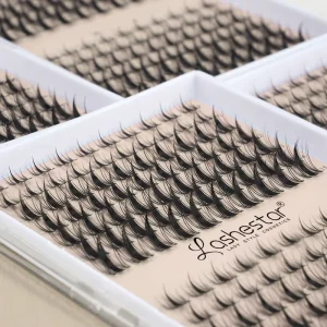 Lashestar Cluster Lashes Invisible Lines Wispy Spiked Style Mixed Length Tray Segament DIY Lash Extension Kit