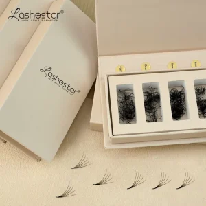Lashestar Mix Length 2D 3D 4D 5D 6D 10D 20D Premade Eyelashes Custom Logo Pointy Base Loose Fans