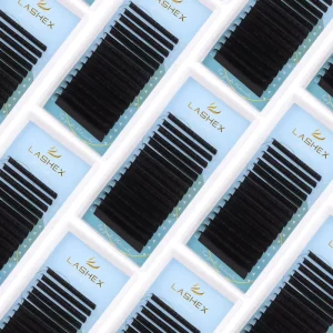 Lashex Eyelash Extensions Handmade Soft Silk Eyelashes Private Label Mage Boxes High Density Russian Eyelash Extension