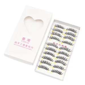 Lazy Sunflower Glue Free Synthetic Hair Handmade Sharp Base 12 Rows Segmental Trilogy Mega Volume 10D 20D Eyelashes Magnolia Fan