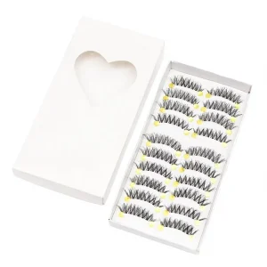 Lazy Sunflower Glue Free Synthetic Hair Handmade Sharp Base12 Rows Segmental Trilogy Mega Volume 10D 20D Eyelashes Magnolia Fan