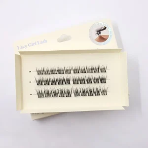 Lazygirl 100% Synthetic Hair Waterproof Handmade Cotton Band Glueless Self-Adhesive Reusable 3D Effect Press-On Eyelash Clusters