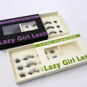 Lazygirl Manga Lash Clusters Self-Adhesive Strip Lashes Plant Fiber Reusable 3D Effect Cruelty-Free Invisible Clear Band Natural