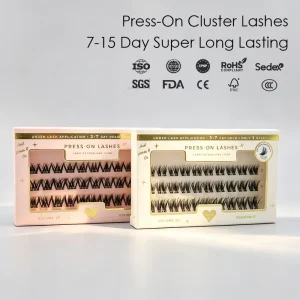 Lazygirl Natural No Glue Self Adhesive Cluster Lashes Pre Cut Eyelash Individual Pre Bond Technology Press on DIY Lashes