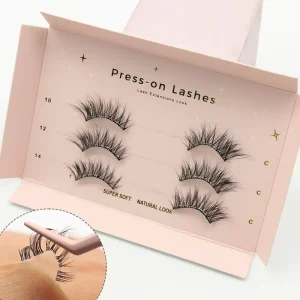 Lazygirl Pre-Glued Half Lashes Natural Lash 3-10 Day Hold Super Long Lasting PBT Transparent Plastic Band Handmade Eyelashes