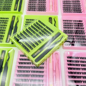 Leenlash DIY Eyelash Extension Kits Synthetic Hair Natural Cluster Lashes Individual Segmented Mix for Full Strip Eyelashes