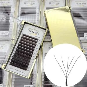 Leenlash W Shape Eyelash W3D W4D W5D W6D W8D Volume Lashes C D Curl Natural Long Handmade Black PBT 0.07mm Thickness