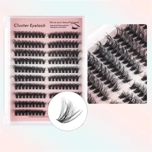 Left+Right Eye Lash Extension Cat Fox Eye Effect Lash Single Clusters 3D Wispy Natural Looking DIY Segmented Eyelash Extensions