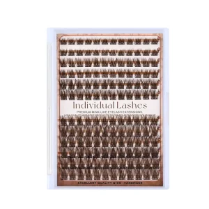 Light Brown Handmade for Lash Cluster C Korean PBT for Dark Brown Cruelty Free 12 Rows Mega Volume 10D 20D Customizable