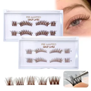 Light Middle Dark for Brown Self Adhesive Cruelty Free Synthetic Private Label Half Lash Clusters Custom Logo