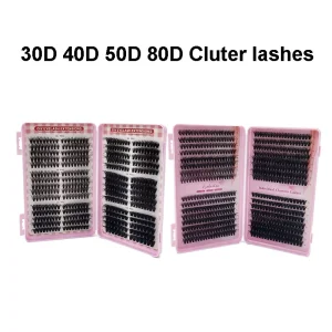 Light Weight Clusters with Glue Tweezers Remover Brush Band DIY Cluster Lash Kit Custom Logo Long Wearing False Lashes