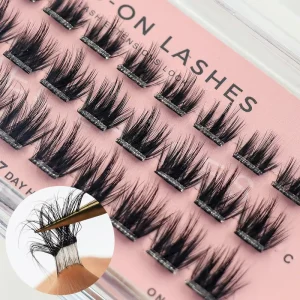Lightweight Full Strip Cluster Eyelash Extensions Lazy Girl’s Self Adhesive Natural Easy Lashes No Glue Required