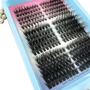 Lightweight Reusable Anime Doll Eye Segmented Lashes Tray Private Logo Salon Use Cluster Eyelashes