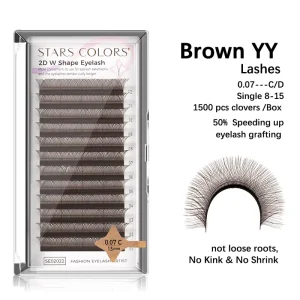 Lightweight Soft Fluffy 0.05 0.07mm C D L Curl W Shape Volume Lashes YY W Eyelash Extensions