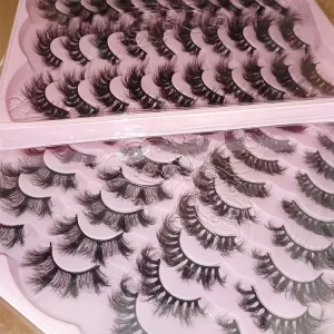 Lightweight Super Soft Comfortable Handmade Full Strip 5D Silk Mink Eyelashes Faux Mink Lash