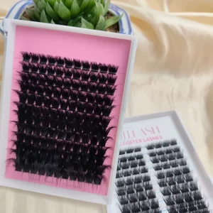 Lightweight Waterproof Handmade DIY Eyelash Extension Hot Cluster Lashes Tray 3D for Narrow Band Synthetic Hair 12 Rows Natural
