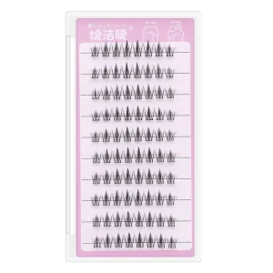 Little Peacock Glue Free Synthetic Hair Handmade 6 Rows Eyelashes Colorful Fancy Look Glamorous Effect for Party Festival Makeup