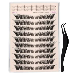 Lizi Private Label Foxy Eye Winged Cluster Lashes Sultry Cat Eye Look Synthetic Hair Semi Hand Made Wispy Individual Eyelashes