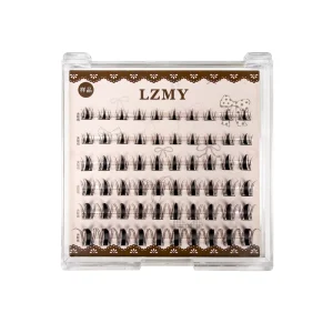 Lizi Private Label Semi Hand Made DIY Segmented Lashes 5 Row Mix Length 8 16mm Natural Volume Synthetic Eyelashes